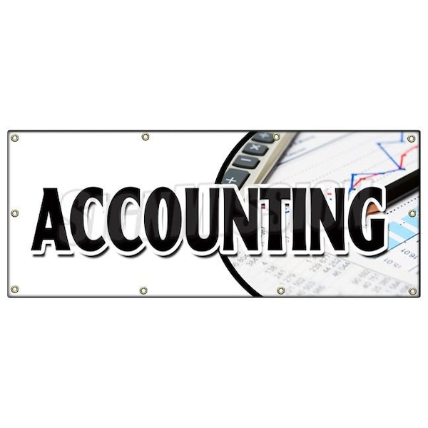 ACCOUNTING BANNER SIGN tax return preparation cpa refund accountant